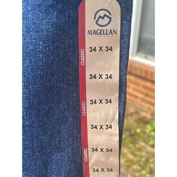 NWT Magellan Straight Jeans Men's 34 Blue Denim 100% Cotton 5-Pockets High-Rise - Picture 5 of 6